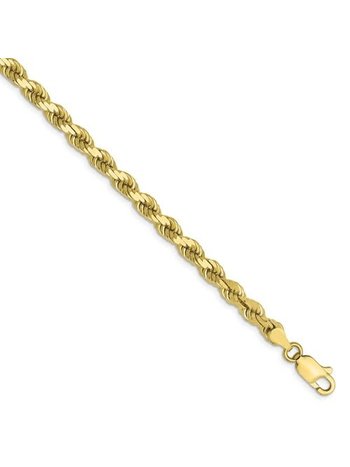 10K 4mm Diamond-Cut Rope Bracelet