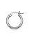 10K White Gold 2x15mm Hoop Earrings