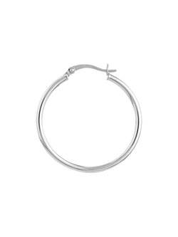 10K White Gold 2x30mm Hoop Earrings