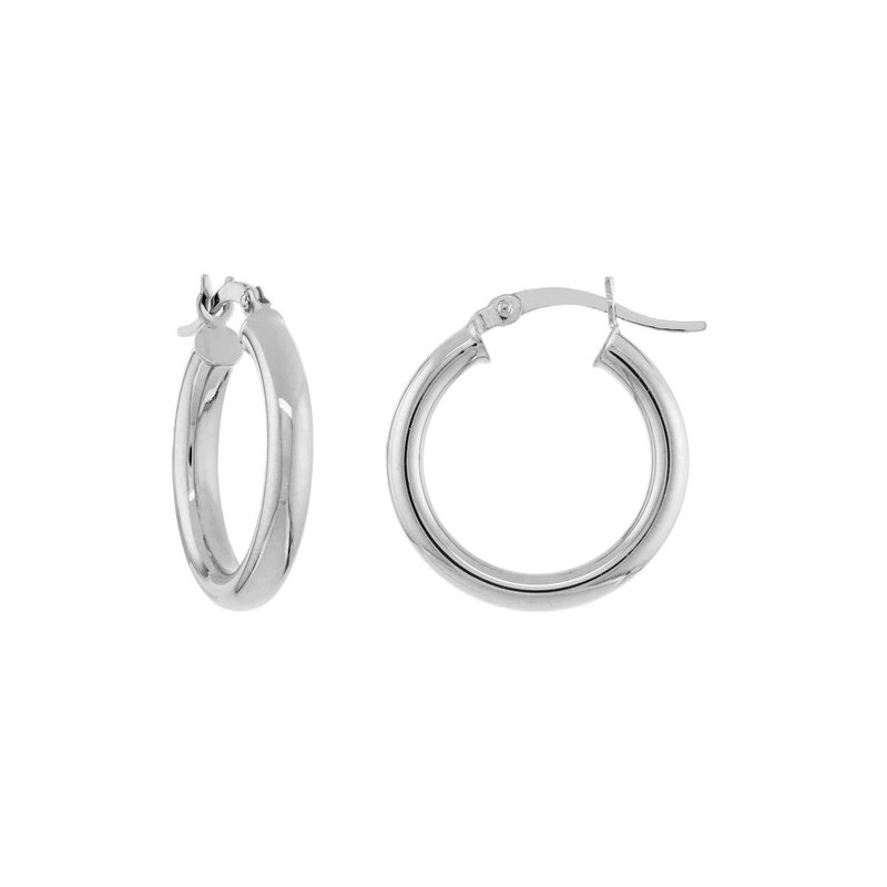 10K White Gold 3x20mm Hoops