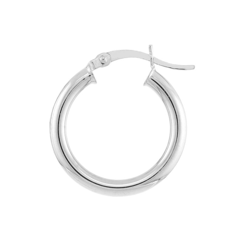 10K White Gold 3x20mm Hoops