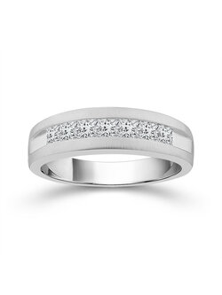 10K White Gold Gents Diamond Band