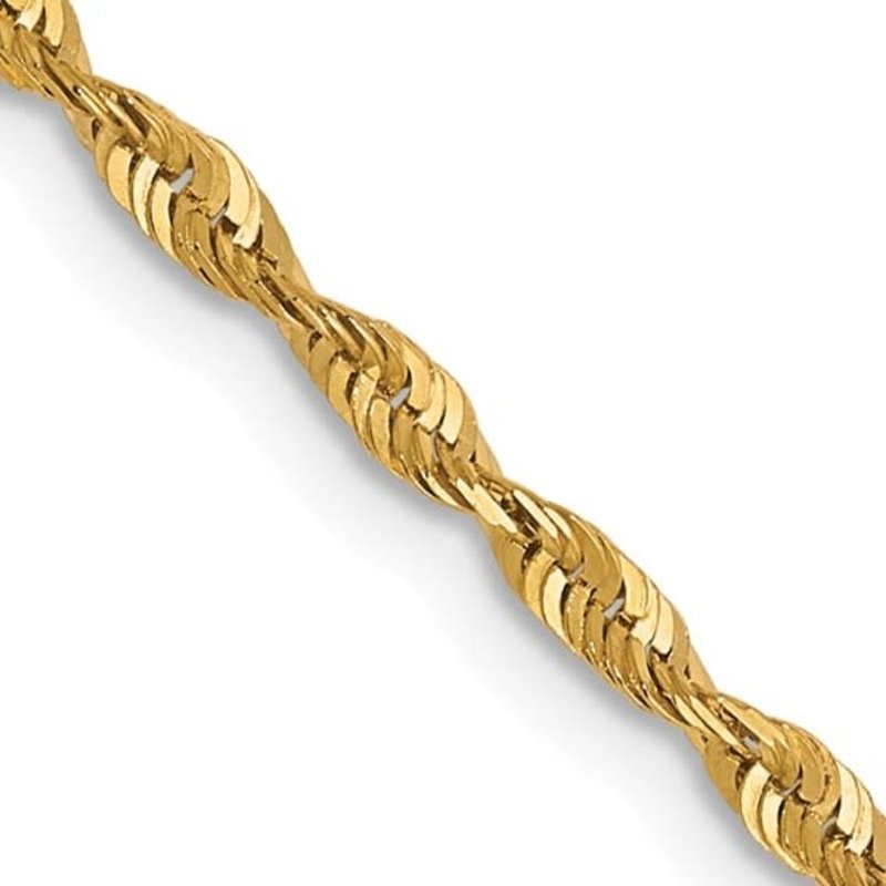 10K Yellow Gold 18" Diamond Cut Rope Chain