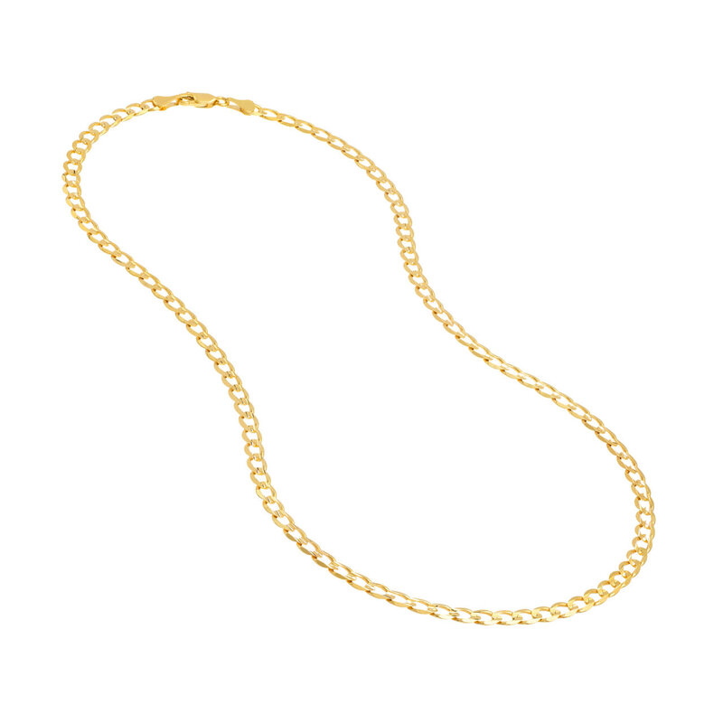 10K Yellow Gold 22" Concave Curb Chain