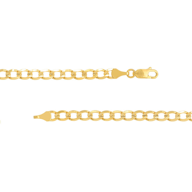 10K Yellow Gold 22" Concave Curb Chain