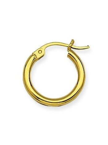 10K Yellow Gold 2x15mm Hoop Earrings