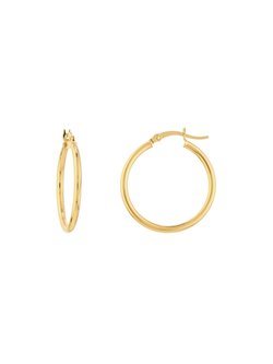 10K Yellow Gold 2x25mm Hoops