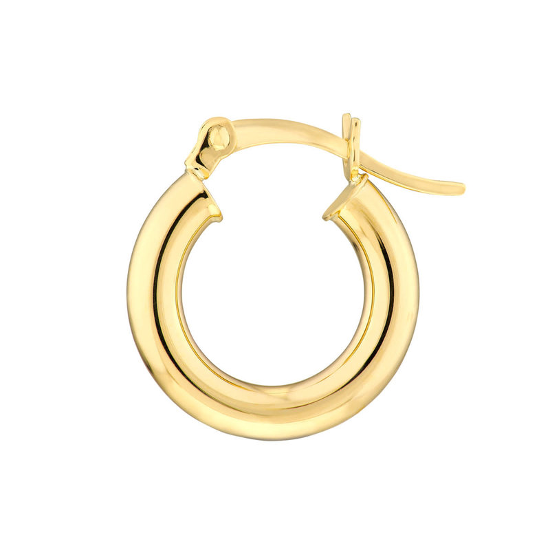 10K Yellow Gold 3x15mm Hoop Earrings