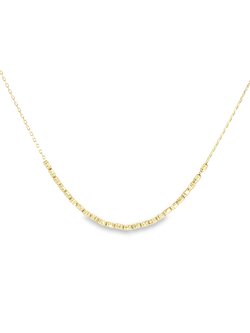 10K Yellow Gold Adjustable Diamond Cut Bead Station Necklace