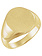 10K Yellow Gold Brushed Top Signet Ring