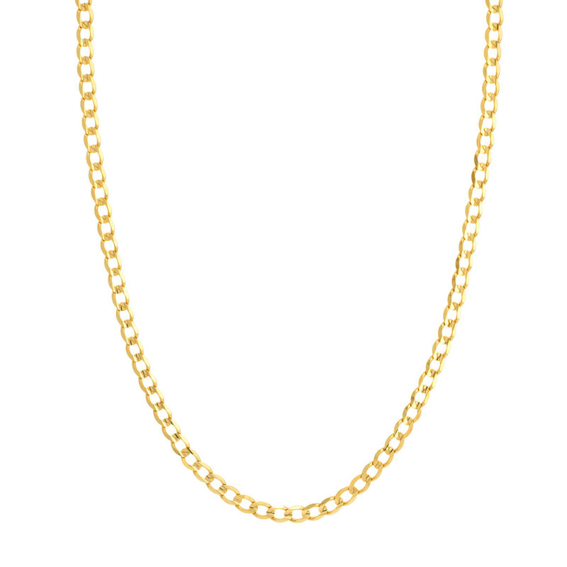 10K Yellow Gold Concave Curb Chain