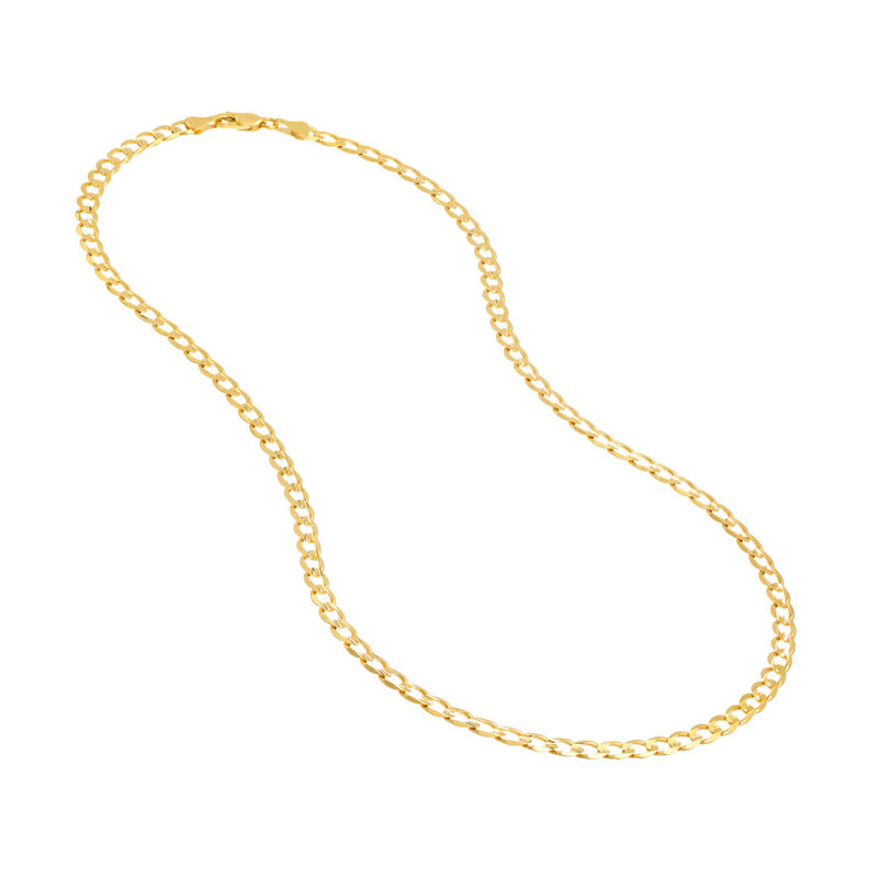 10K Yellow Gold Concave Curb Chain