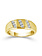 10K Yellow Gold Slanted Diamond Row Band