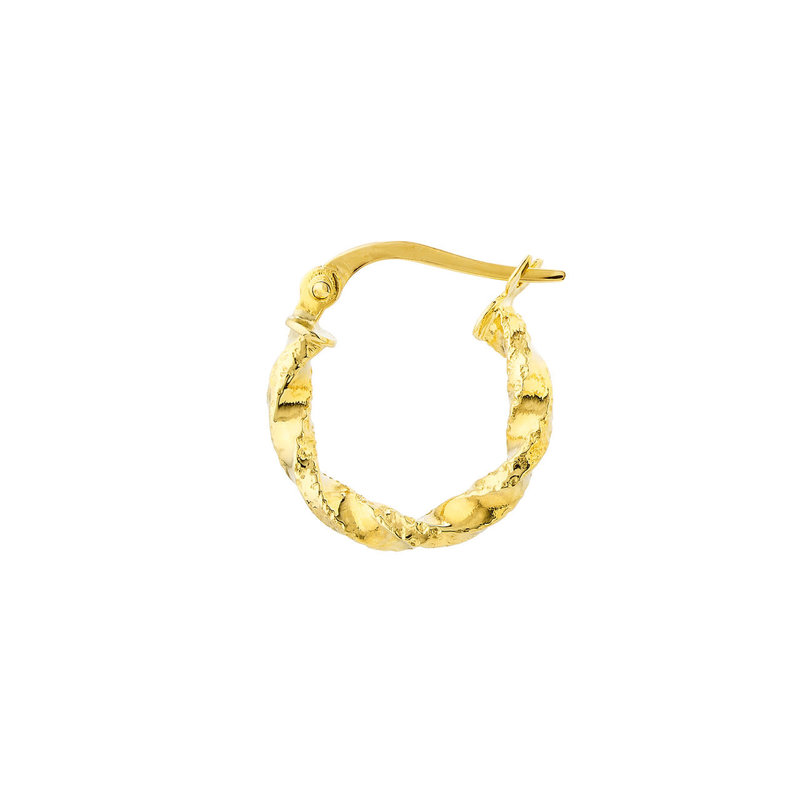 10K Yellow Gold Small Twisted Hoops