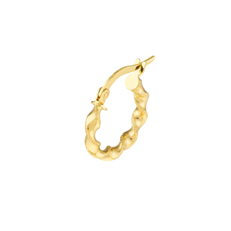 10K Yellow Gold Small Twisted Hoops