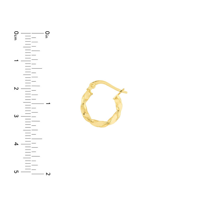 10K Yellow Gold Small Twisted Hoops