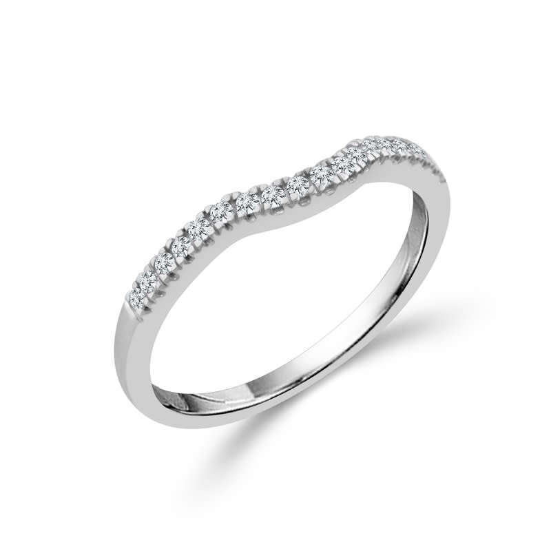 10KT WG 1/10CT(CONT)PAVE DIAMOND CONTOUR BAND(MATCHES WSE-126)