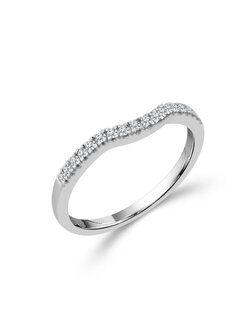 10KT WG 1/10CT(CONT)PAVE DIAMOND CONTOUR BAND(MATCHES WSE-126)