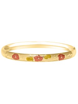 14K Gold Filled Children's Tri-Color Flower Bangle