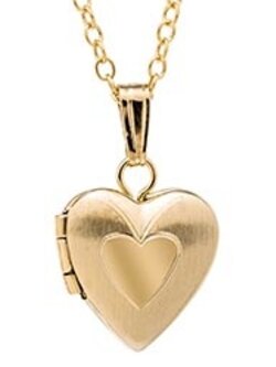 14K Gold Filled Hand Engraved Children's Heart Locket