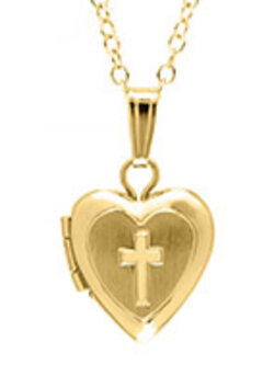 14K Gold Filled Heart and Cross Locket