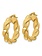 14k Polished and Textured Twist Hoop Earrings