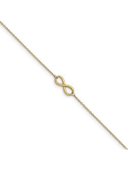 14K Polished Infinity Anklet