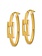 14k Polished Oval Sqare Tube Hoop Earrings