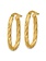 14K Polished Twisted Oval Hoop Earrings