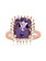 14K Rose Gold Amethyst and Diamond Ring