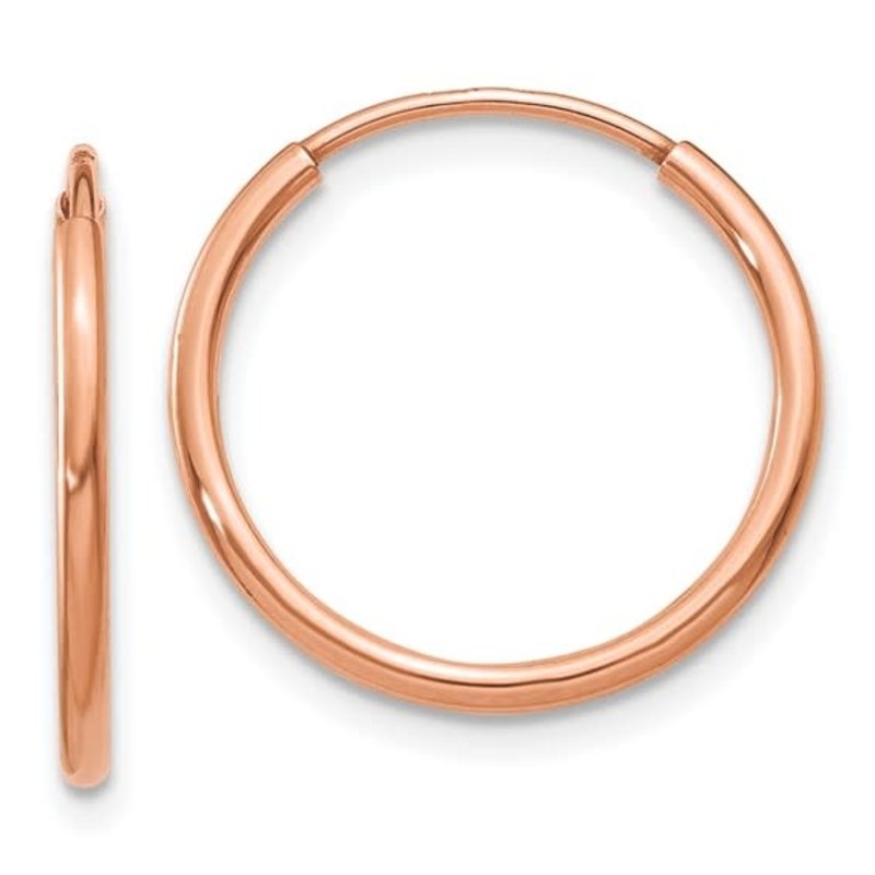 14k Rose Gold Polished Endless Hoop Earrings