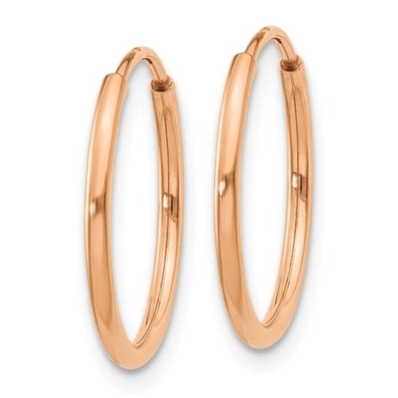 14k Rose Gold Polished Endless Hoop Earrings