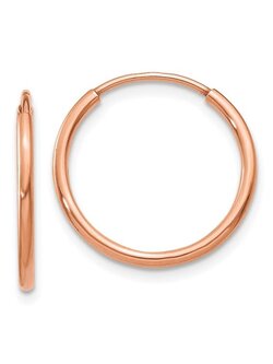 14k Rose Gold Polished Endless Hoop Earrings