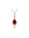 14K Rose Gold Ruby and Diamond Necklace