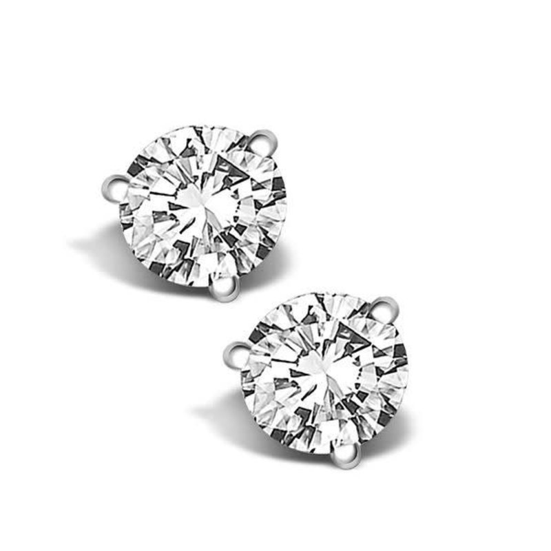 14K White Gold 1/3ctw Genuine Diamond Stud Earrings