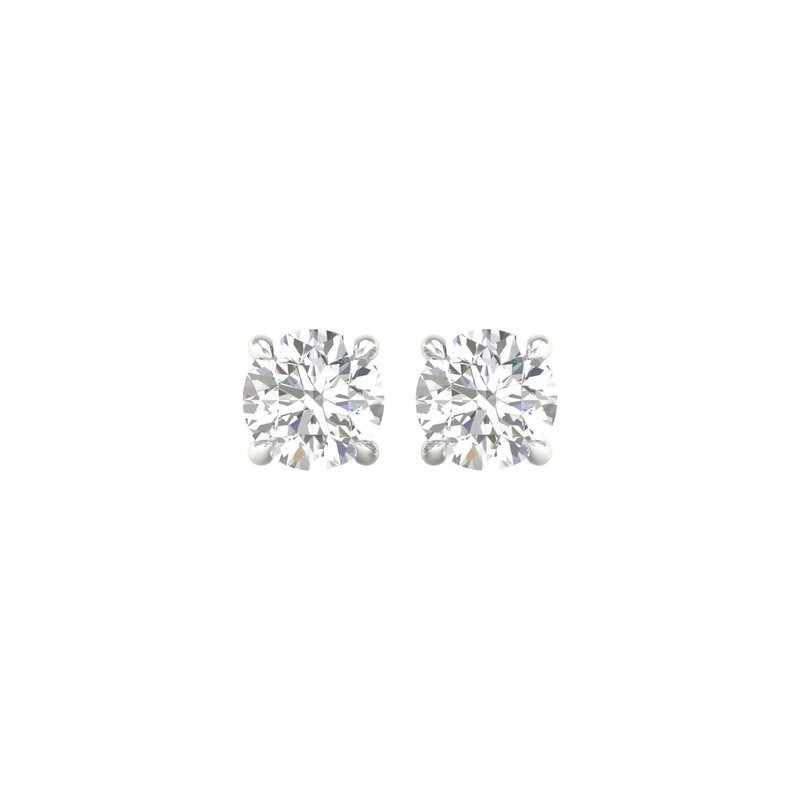 14K White Gold 1ctw Lab Grown Round Diamond Stud Earrings