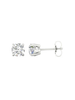 14K White Gold 1ctw Lab Grown Round Diamond Stud Earrings