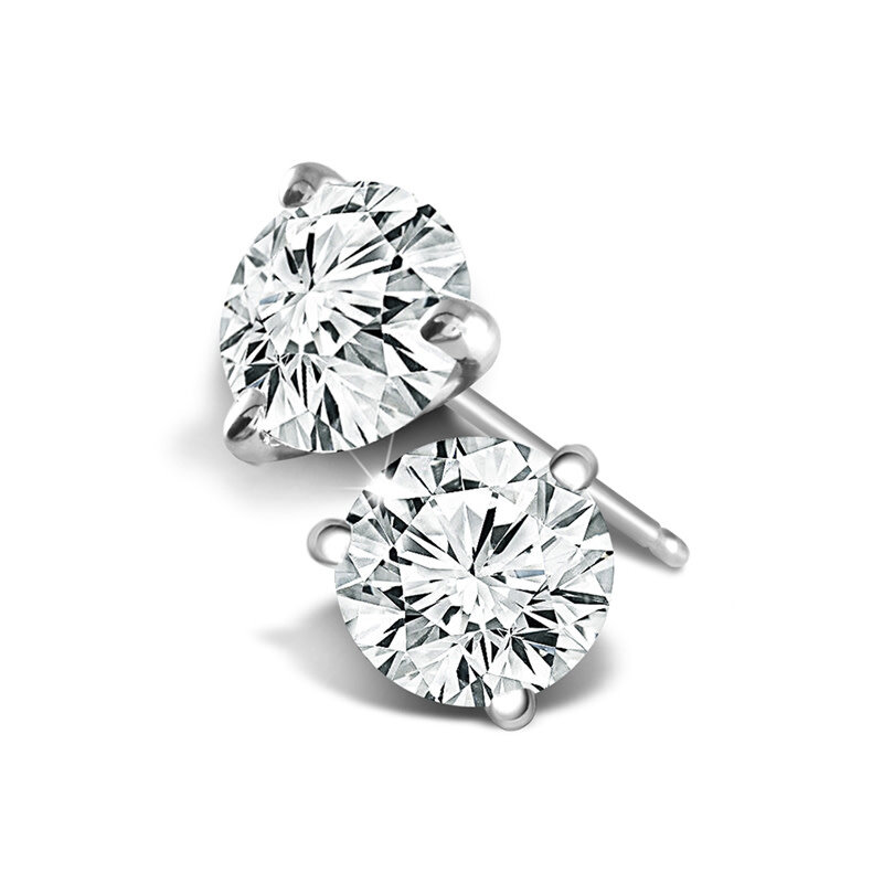 14K White Gold 2ctw Diamond Martini Studs