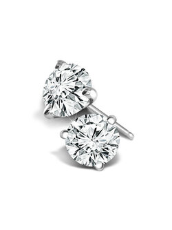 14K White Gold 2ctw Diamond Martini Studs