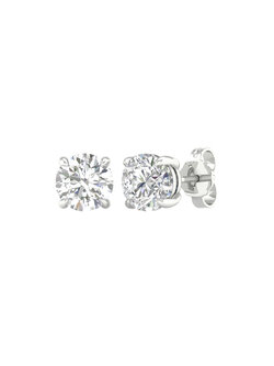 14K White Gold 2ctw Lab Grown Round Diamond Stud Earrings