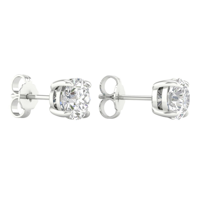 14K White Gold 2ctw Lab Grown Round Diamond Stud Earrings