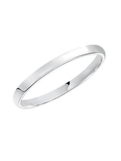 14K White Gold 2mm Classic Plain Wedding Band