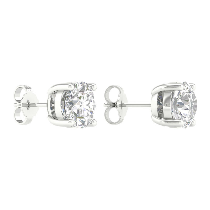 14K White Gold 4ctw Lab Grown Round Diamond Stud Earrings