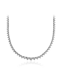 14K White Gold 5ctw Graduated Diamond Tennis Necklace