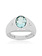 14K White Gold Aquamarine Gents Ring