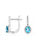 14K White Gold Blue Topaz and Diamond Drop Earrings