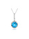 14K White Gold Blue Topaz and Diamond Necklace