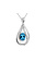 14K White Gold Blue Topaz and Diamond Necklace