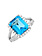 14K White Gold Blue Topaz and Diamond Ring