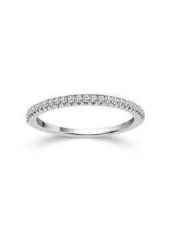 14K White Gold Diamond Band